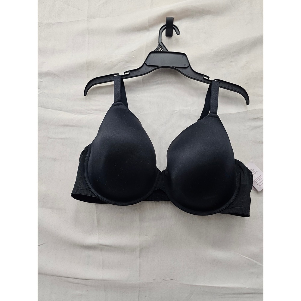 Auden Womens Lightly Lined Demi Bra Black Nylon Blend Casual Size 44DD